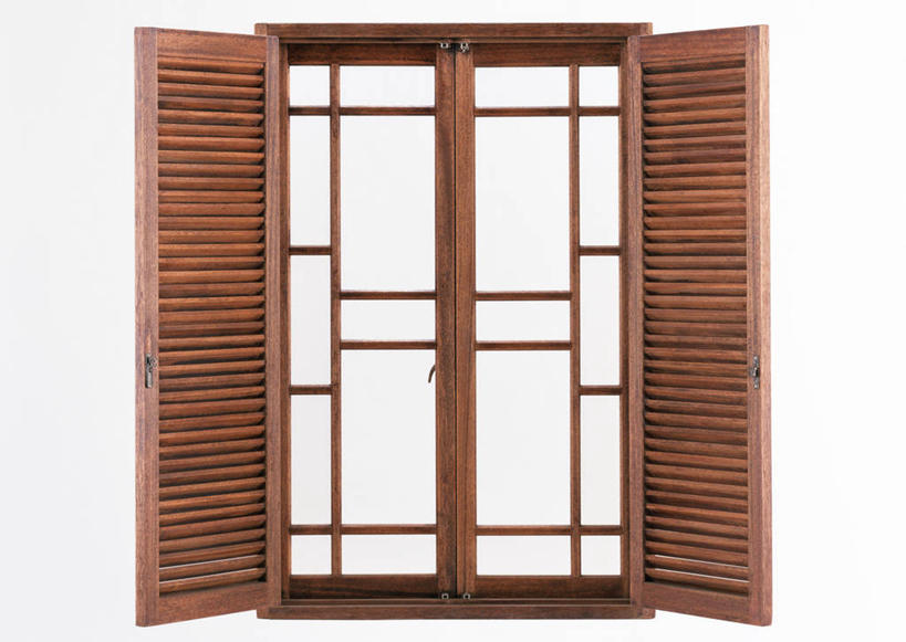 无人,横图,室内,特写,白天,白色背景,正面,窗户,静物,金属制品,金属,木制,百叶窗,棕色,把手,木制品,打开,摄影,影棚,开启,一扇,拉手,彩图,影棚拍摄,拍摄