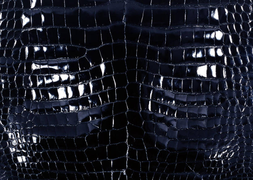 无人,横图,室内,特写,白天,正面,神秘,静物,一块,装饰,纹路,纹理,皮,皮革,黑色,温暖,皮肤,保暖,严肃,华丽,鳄鱼皮,皮毛,点缀,御寒,庄重,含蓄,肌理,衬托,美观,雅致,雅观,沉静,中间色,彩图,鳄鱼皮革