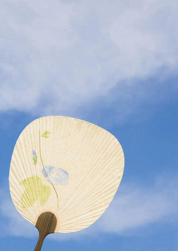 无人,竖图,室外,特写,白天,仰视,一把,阴影,光线,扇子,影子,云,云朵,清凉,云彩,凉爽,文化,蓝色,白云,蓝天,天空,阳光,天,晴朗,晴空,彩图,低角度拍摄,宫扇,纨扇,圆扇,传统文化