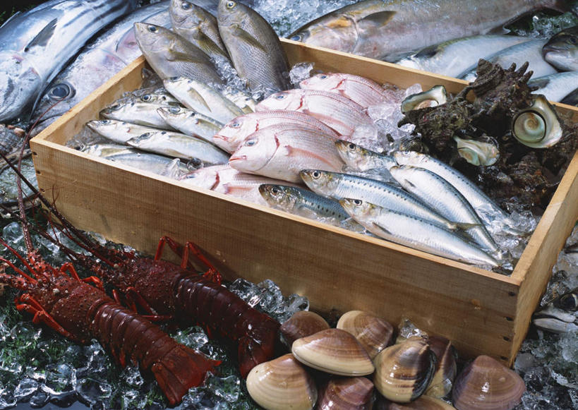 海鲜,龙虾,无人,横图,俯视,室内,白天,餐桌,桌子,叶子,许多,阴影,反射,木制,木盒,影子,冰,虾,冰块,绿叶,鲣鱼,很多,冷冻,蛤蜊,水产,海洋生物,红色,木制品,容器,嫩叶,蛤,寒冷,鲍鱼,冷藏,餐台,储藏,石决明,冰冷,储存,水生动物,海产品,水生物,海底动物,蛤仔,小金枪鱼,炸弹鱼,保鲜,鳆鱼,镜面鱼,明目鱼,鰤,鰤鱼,叶,叶片,半身,彩图,高角度拍摄,贮存