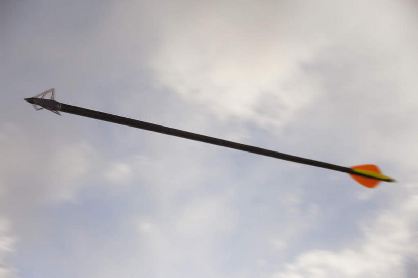 无人,横图,室外,特写,白天,仰视,阴影,光线,影子,云,云朵,云彩,箭头,蓝色,白云,蓝天,天空,阳光,天,武器,战争,晴朗,一支,兵器,远程,冷兵器,簇,矢,晴空,彩图,低角度拍摄