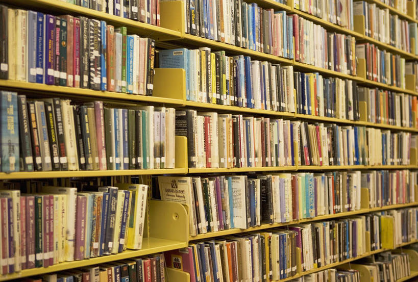 无人,图书馆,横图,室内,白天,正面,书籍,一排,许多,阴影,整齐,反射,影子,排列,书柜,书橱,队列,浏览室,书,图书,彩图,书库,图书库,阅览室