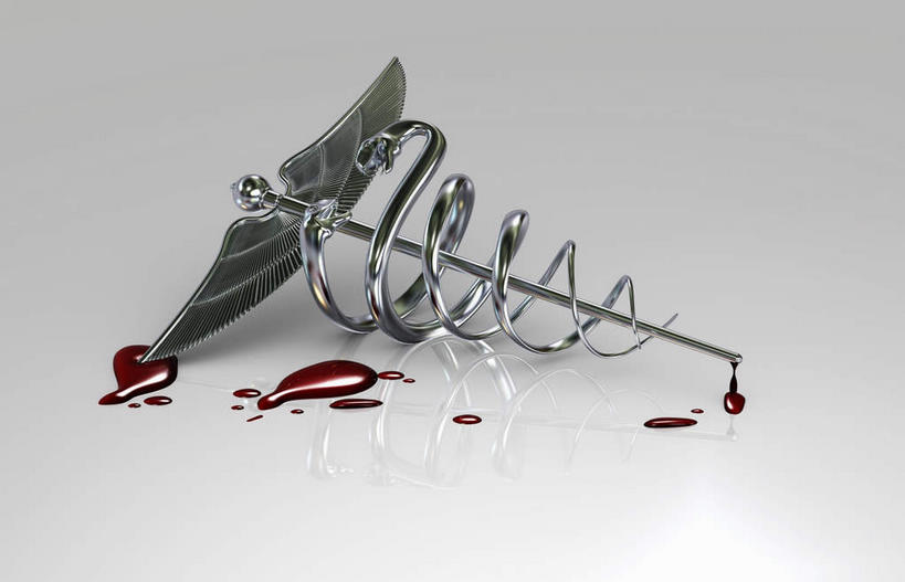 无人,横图,俯视,室内,特写,白天,白色背景,桌面,野生动物,两条,一根,阴影,反射,爬行动物,蛇,标志,液体,影子,标识,红色,动物,血液,拐杖,手杖,救护,医疗,象征,冷血动物,和平,凶猛,双蛇杖,救死扶伤,残暴,凶残,彩图,高角度拍摄