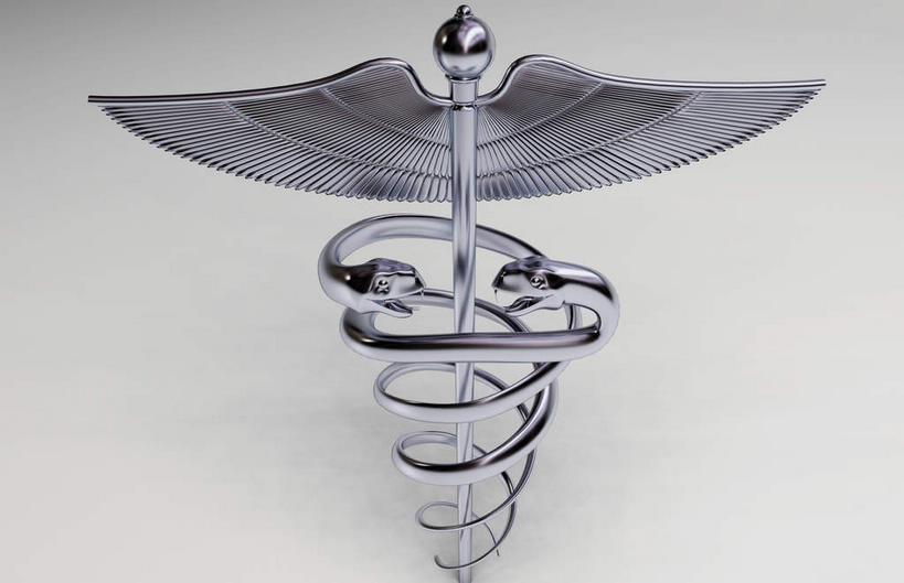 无人,横图,俯视,室内,特写,白天,白色背景,桌面,野生动物,两条,一根,反射,爬行动物,蛇,标志,液体,标识,动物,血液,拐杖,手杖,救护,医疗,象征,冷血动物,和平,凶猛,双蛇杖,救死扶伤,残暴,凶残,彩图,高角度拍摄