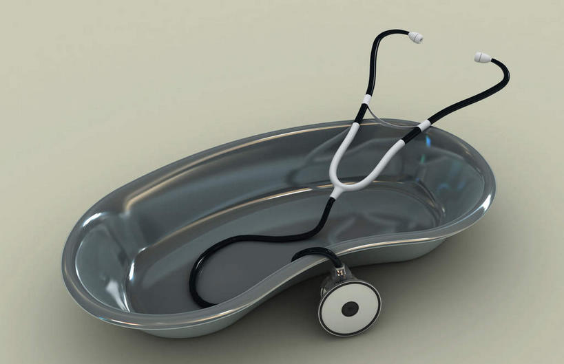 无人,横图,俯视,室内,特写,白天,盘,两个,听诊器,治疗,医疗设备,医疗器械,医治,肾形盘,彩图,高角度拍摄