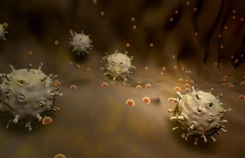 无人,横图,插画,室内,特写,白天,正面,数码,分子,科技,微生物,阴影,网络,医学,高光,几何,计算机图形,合成,图画,画,紫色,生物,电脑合成图,数码合成图,医疗,病毒,生物学,漫画,写实,具体,具象,寄生,甲型流感病毒,禽流感病毒,生命体,生物病毒,彩图