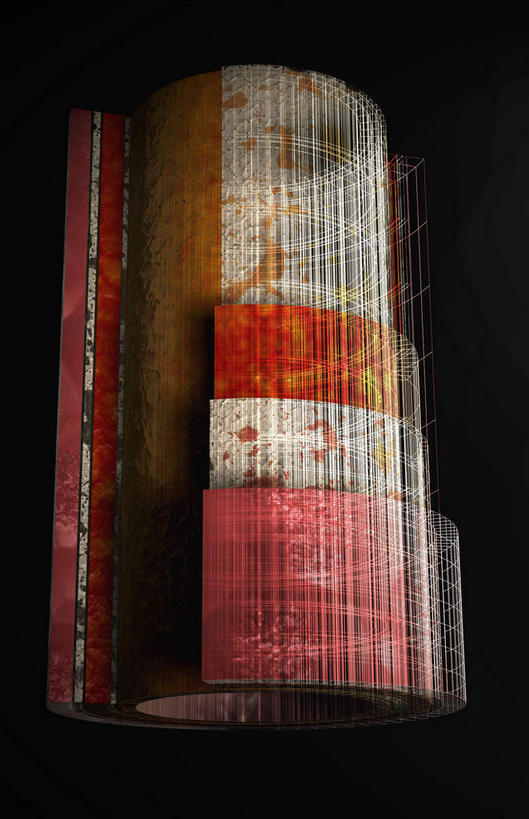 内脏,动脉,静脉,血管,无人,竖图,室内,特写,白天,正面,数码,科技,静物,阴影,黑色背景,网络,医学,高光,几何,计算机图形,合成,红色,模型,人体,电脑合成图,数码合成图,生物学,人体器官,器官,生理学,写实,具体,具象,动脉壁,彩图,血管壁