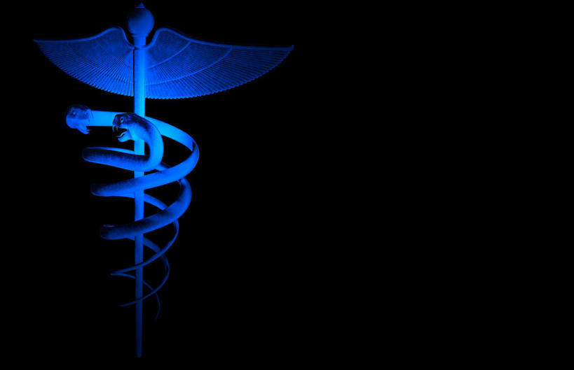 无人,横图,插画,室内,特写,白天,正面,数码,科技,阴影,黑色背景,发光,网络,标志,高光,几何,计算机图形,合成,图画,标识,画,一个,蓝色,单个,拐杖,手杖,电脑合成图,数码合成图,救护,医疗,象征,和平,漫画,双蛇杖,写实,具体,具象,救死扶伤,彩图