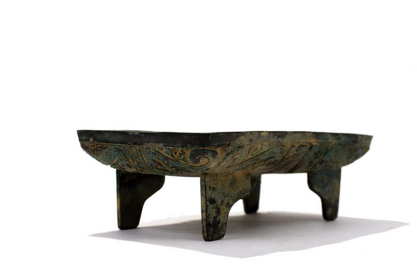 无人,横图,室内,特写,白天,白色背景,正面,静物,金属制品,金属,一个,容器,碗,摄影,影棚,单个,储藏,储存,摄影棚,青铜,青铜器,彩图,影棚拍摄,拍摄,贮存,青铜制品,白敢畀盨,盨