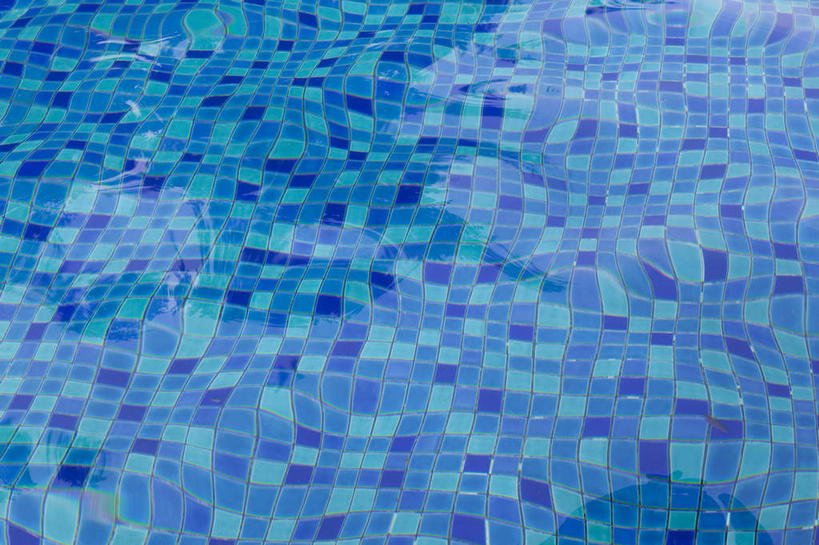 无人,游泳池,横图,俯视,室外,特写,白天,水,方格,格子,水池,水面,泳池,蓝色,彩图,高角度拍摄