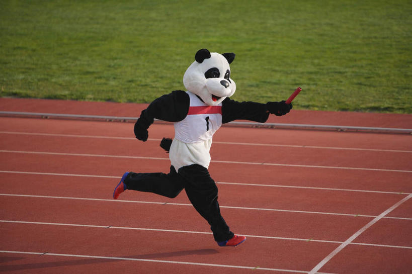 东方人,一个人,体育馆,运动场,跑,笑,微笑,露齿笑,横图,室外,白天,侧面,运动服,运动鞋,锻炼,运动,草地,草坪,植物,野生动物,熊猫,鞋子,亚洲,仅一个男性,仅一个人,接力,握,阴影,服装,传递,光线,标志,接力棒,数字,文字,线,影子,字符,跑道,地面,拿,拿着,注视,黄种人,标识,体育场,草,仅一个年轻男性,衣服,红色,绿色,白色,阳光,动物,观察,看,可爱,模仿,握着,空中,阿拉伯数字,服饰,活泼,田径场,观看,察看,模拟,传送,衣着,穿着,关注,标线,大熊猫,演出服,运动馆,猫熊,衣饰,摹拟,体育,男人,男性,年轻男性,亚洲人,跑步,彩图,全身,健身,运动装