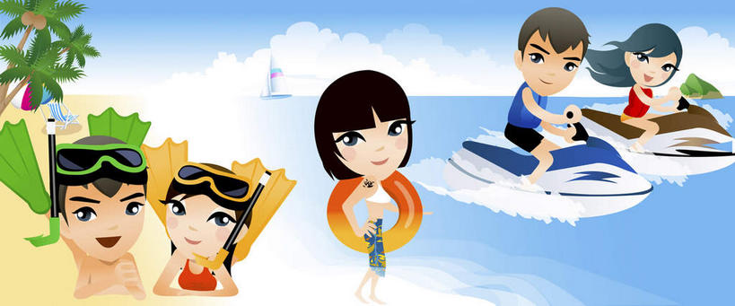 游泳,西方人,无人,伙伴,朋友,站,笑,微笑,露齿笑,横图,插画,室内,白天,正面,锻炼,旅游,度假,友谊,运动,数码,科技,海浪,海洋,植物,棕榈树,叶子,欧洲,欧洲人,阴影,服装,网络,浪花,云,云朵,绿叶,许多人,高光,几何,计算机图形,合成,云彩,图画,注视,休闲装,娱乐,画,树,树木,衣服,蓝色,绿色,白云,蓝天,天空,自然,海水,交通工具,天,观察,看,趴着,站着,一群人,享受,休闲,休闲服,嫩叶,蛙鞋,放松,潜水,服饰,生长,晴朗,成长,观看,脚蹼,电脑合成图,数码合成图,察看,关注,载具,潜水装备,漫画,海景,摩托艇,棕榈叶,写实,具体,具象,浮潜,潜水运动,体育,友情,男人,男性,年轻男性,年轻女性,女人,女性,白种人,叶,叶片,大海,风浪,海,海水的波动,近岸浪,涌浪,晴空,趴,站立,彩图,全身,健身