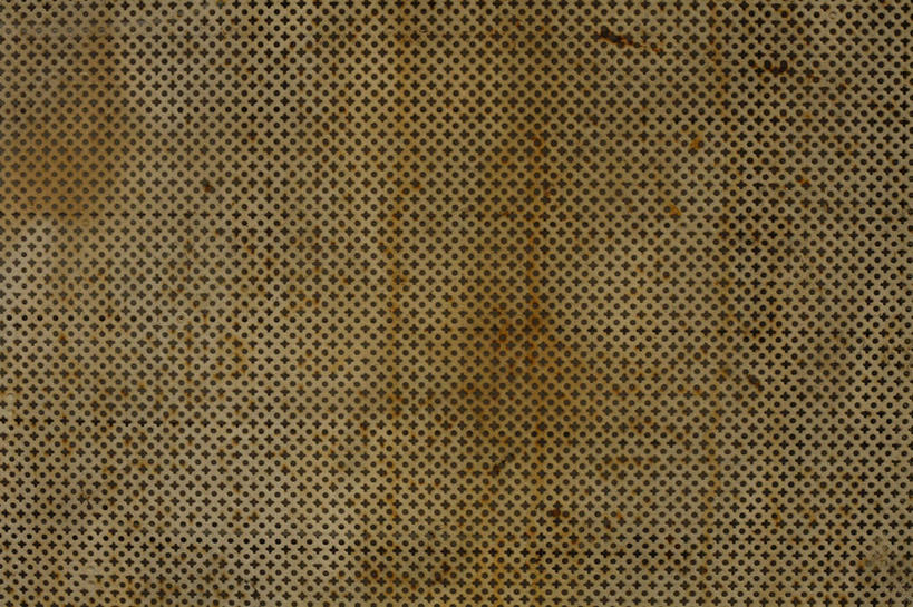 无人,横图,室外,特写,白天,正面,金属制品,一排,许多,网状,整齐,金属,圆形,网,圆环,洞,孔,很多,斑驳,排列,腐蚀,侵蚀,队列,腐化,彩图