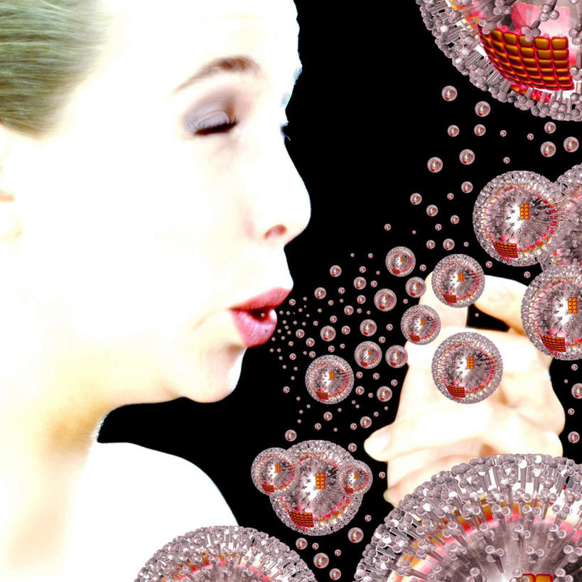 西方人,一个人,闭眼,方图,室内,白天,侧面,数码,科技,欧洲,欧洲人,仅一个女性,仅一个人,许多,阴影,网络,很多,高光,几何,计算机图形,合成,仅一个中年女性,电脑合成图,数码合成图,病毒,写实,具体,具象,甲型流感病毒,流感病毒,A型流感病毒,女人,女性,中年女性,白种人,闭眼睛,闭着眼,闭着眼睛,半身,彩图,打喷嚏