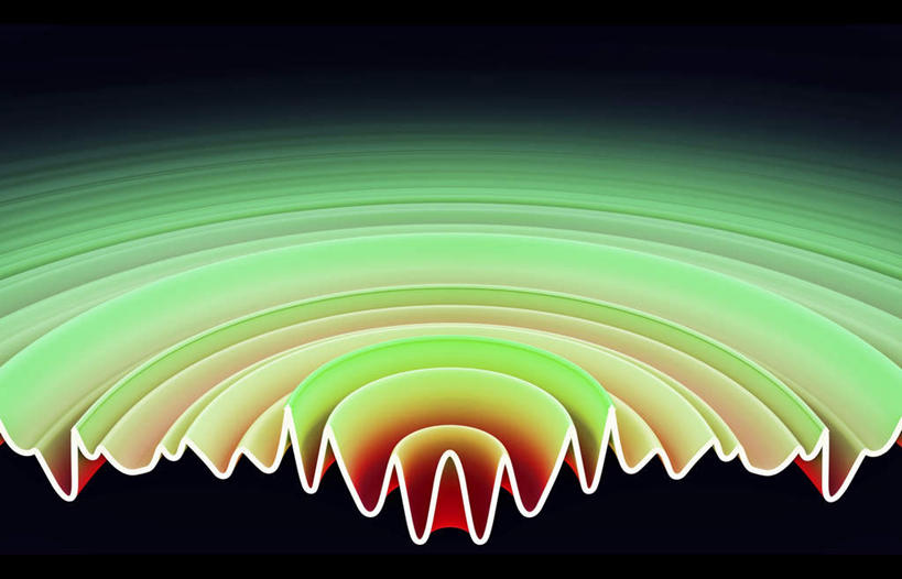 无人,横图,室内,特写,白天,正面,数码,科技,阴影,波纹,黑色背景,曲折,网络,高光,几何,计算机图形,合成,红色,绿色,水纹,波浪,盘曲,声音,电脑合成图,数码合成图,声波,写实,具体,具象,波折,坎坷,崎岖,迂回,彩图