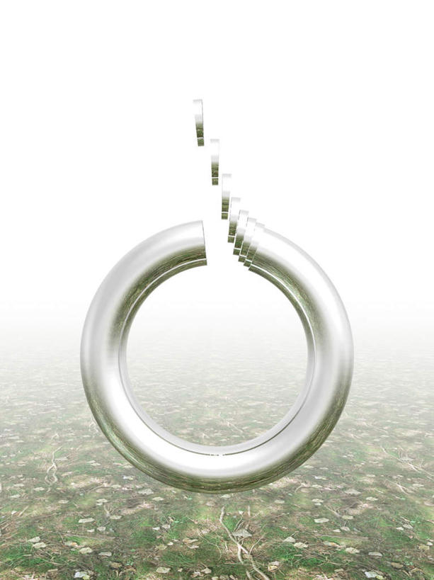 无人,竖图,室内,特写,白天,正面,抽象,数码,科技,草地,草坪,植物,一排,许多,阴影,漂浮,整齐,反射,网络,圆形,圆圈,洞,陆地,银色,孔,高光,几何,计算机图形,合成,草,排列,绿色,天空,天,夸张,明亮,电脑合成图,数码合成图,队列,环形,三维,深奥,三维图形,彩图