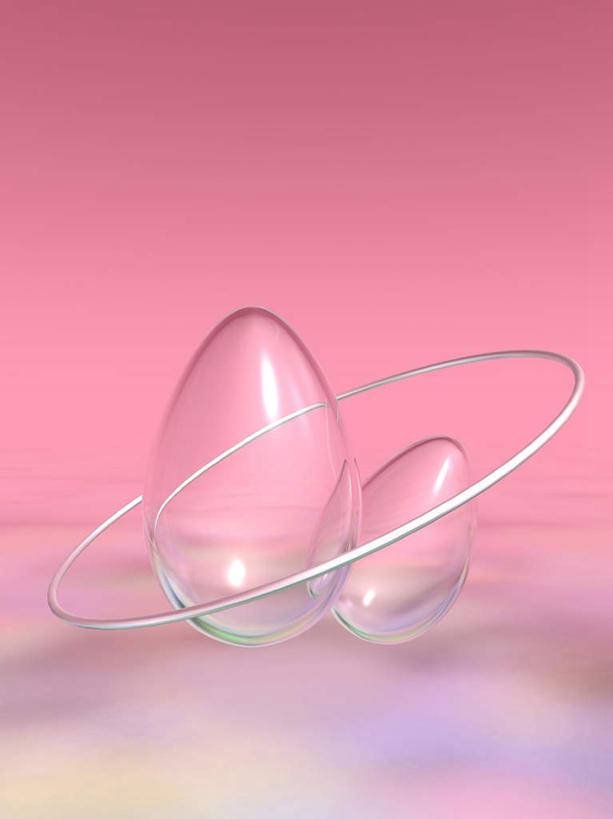 无人,竖图,室内,特写,白天,正面,抽象,数码,科技,金属制品,阴影,粉色背景,透明,反射,网络,金属,圆环,圆圈,水滴,高光,几何,计算机图形,合成,两个,一个,夸张,单个,明亮,电脑合成图,数码合成图,环形,三维,深奥,三维图形,彩图