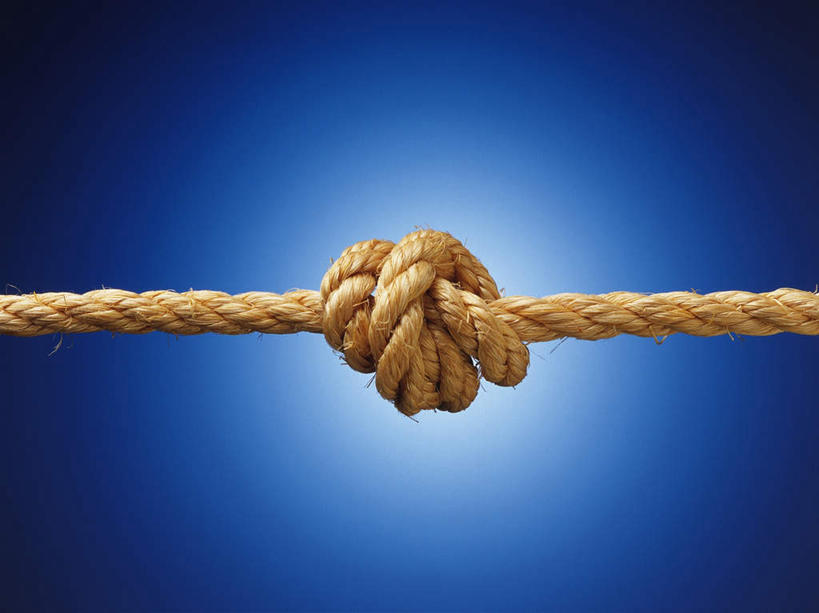 无人,横图,室内,特写,白天,正面,静物,一根,阴影,蓝色背景,反射,影子,黄色,绳子,打结,摄影,影棚,捆绑,绳索,绑缚,彩图,影棚拍摄,拍摄