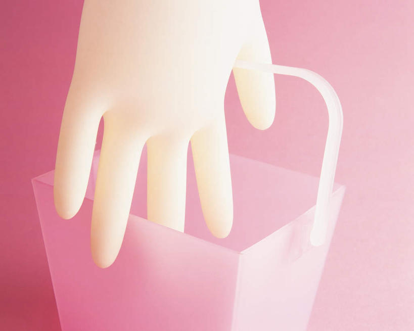 无人,横图,俯视,室内,特写,白天,静物,粉色背景,篮子,塑胶,盒子,一个,白色,容器,手套,摄影,影棚,单个,储藏,储存,橡胶手套,彩图,高角度拍摄,影棚拍摄,拍摄,贮存