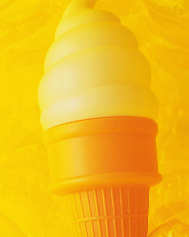 点心,无人,竖图,室内,特写,白天,正面,桌面,阴影,黄色背景,反射,影子,食品,甜点,甜品,食物,糕点,一个,白色,模型,甜食,摄影,影棚,蛋筒,单个,彩图,影棚拍摄,拍摄