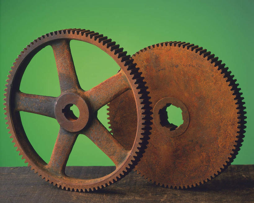 无人,横图,室内,白天,正面,零件,齿轮,连接,绿色背景,组合,生锈,工具,两个,机械,摄影,铁锈,影棚,链接,锈迹,五金,紧固,拼接,拼凑,拼合,凑集,聚合,撮合,链结,牢固,彩图,影棚拍摄,拍摄