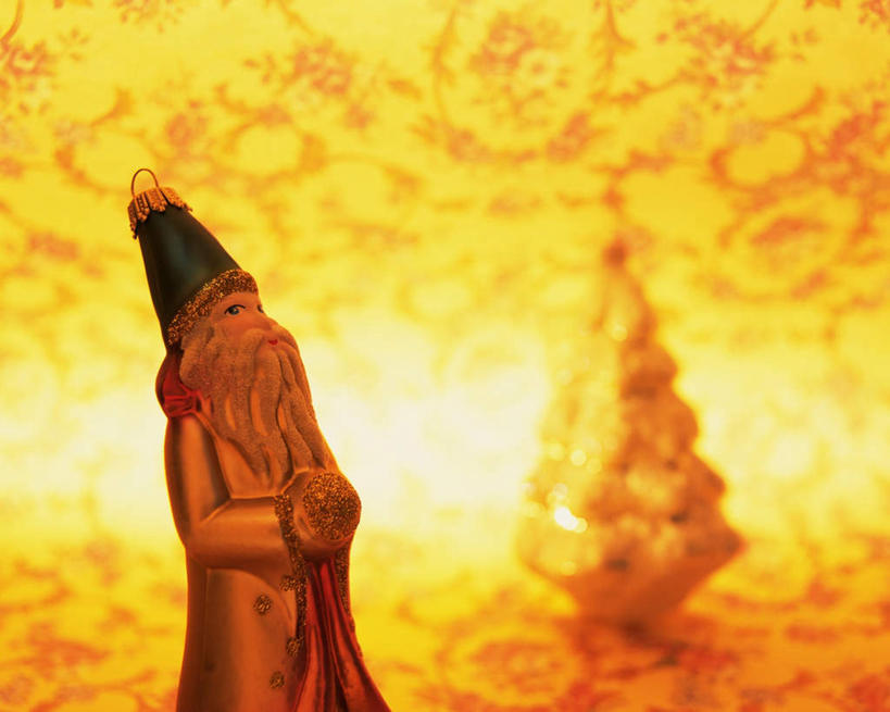 无人,横图,室内,特写,白天,正面,静物,圣诞节,圣诞老人,花纹,黄色背景,节日,朦胧,模糊,庆祝,文化,庆典,摄影,影棚,纪念,彩图,影棚拍摄,拍摄