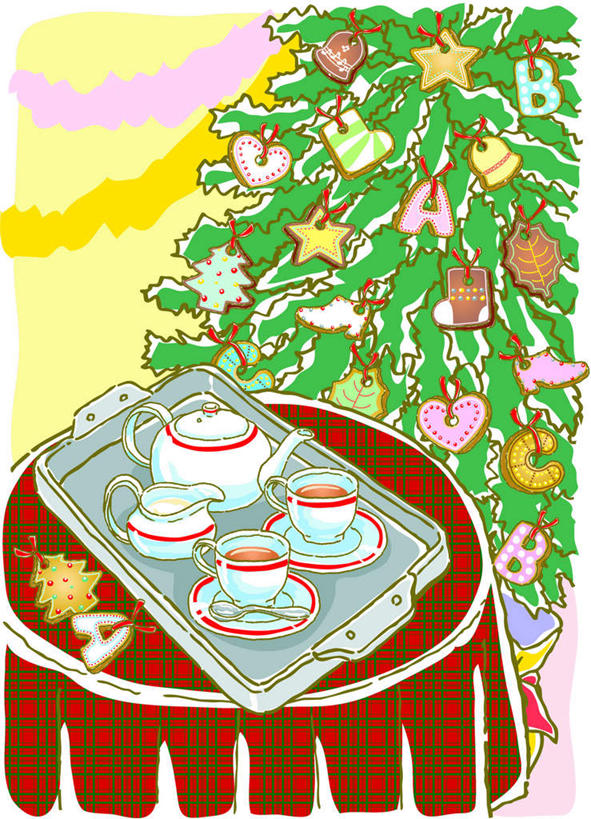 无人,竖图,插画,室内,白天,正面,烹饪,西餐,数码,科技,植物,餐桌,桌子,杯子,餐具,椅子,阴影,网络,布料,叉子,瓷器,刀叉,刀子,碟子,高脚杯,勺子,料理,食品,圣诞树,高光,几何,计算机图形,合成,布纹,图画,菜肴,美食,玻璃制品,画,酒瓶,桌布,树,树木,食物,绿色,自然,盘子,玻璃瓶,餐巾,酒杯,水杯,调羹,台布,西式,佳肴,生长,成长,电脑合成图,数码合成图,铁勺,漫画,写实,具体,具象,玻璃杯,彩图