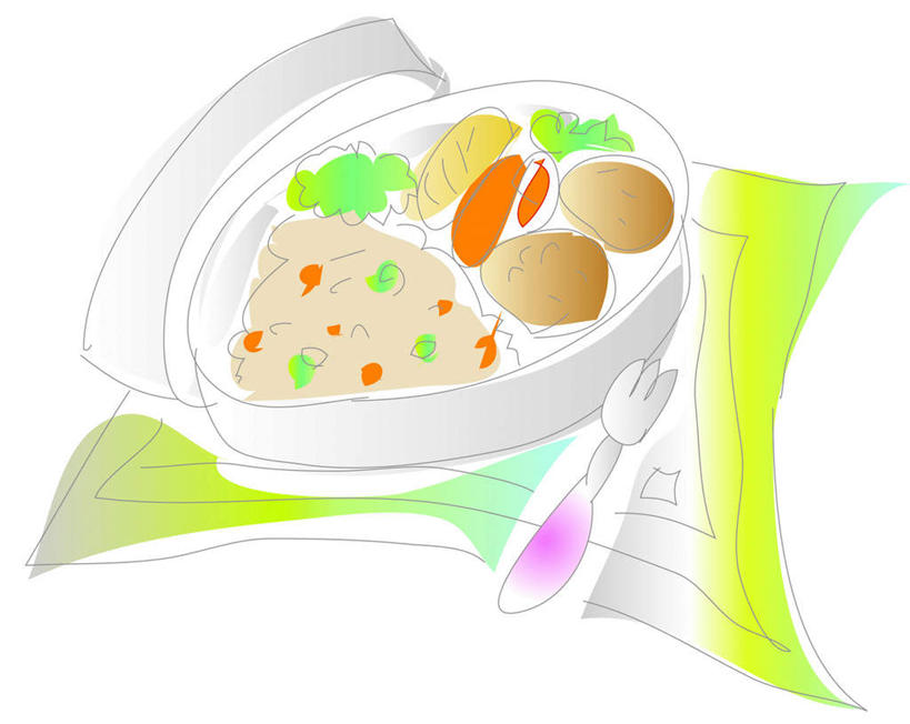 米饭,无人,横图,俯视,插画,室内,特写,白天,白色背景,数码,科技,桌面,蔬菜,餐具,一把,阴影,新鲜,光线,网络,叉子,饭盒,方格,影子,肉,食品,饭,高光,几何,计算机图形,合成,图画,猪肉,肉类,画,食物,绿色,阳光,有机食品,绿色食品,餐布,电脑合成图,数码合成图,五谷,漫画,肉食,豚肉,写实,具体,具象,进餐用具,烹调用具,彩图,高角度拍摄