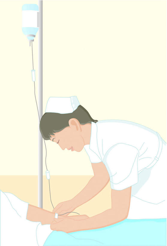 东方人,无人,两个人,病人,护士,站,躺,竖图,插画,室内,白天,侧面,工作服,制服,数码,科技,床,亚洲,弯腰,阴影,网络,墙,床单,高光,几何,计算机图形,合成,图画,黄种人,被子,架子,墙壁,墙面,画,药水,站着,单人床,电脑合成图,数码合成图,被单,白衣天使,挂盐水,漫画,打点滴,写实,具体,具象,弯身,工作制服,卧着,男人,男性,年轻男性,年轻女性,女人,女性,亚洲人,患者,就医者,躺着,卧,站立,半身,彩图,工作套服