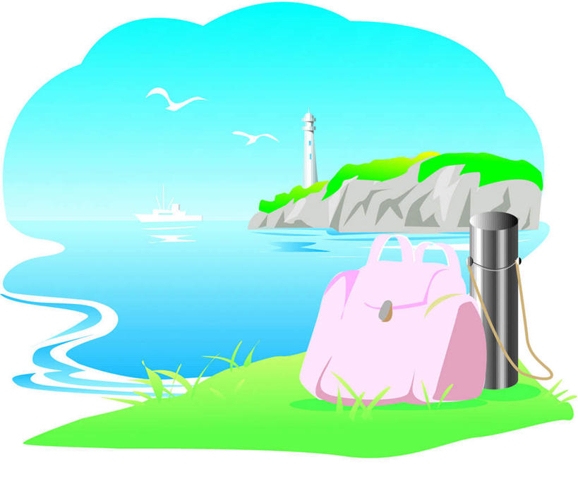 无人,横图,插画,室内,白天,正面,数码,科技,草地,草坪,海浪,海洋,山,山脉,植物,海鸥,阴影,网络,包,书包,浪花,山峰,山峦,高光,几何,计算机图形,合成,图画,瞭望台,画,草,蓝色,绿色,蓝天,天空,海水,背包,群山,天,晴朗,电脑合成图,数码合成图,漫画,海景,保温瓶,万里无云,写实,具体,具象,大海,风浪,海,海水的波动,近岸浪,涌浪,晴空,晴空万里,彩图,双肩包