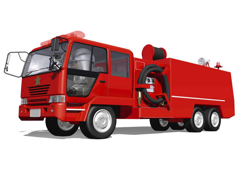 无人,横图,插画,室内,白天,白色背景,正面,安全,数码,科技,救火车,一辆,阴影,反射,网络,影子,地面,高光,几何,计算机图形,合成,图画,画,红色,交通工具,消防,电脑合成图,数码合成图,漫画,灭火,写实,具体,具象,消防车,彩图