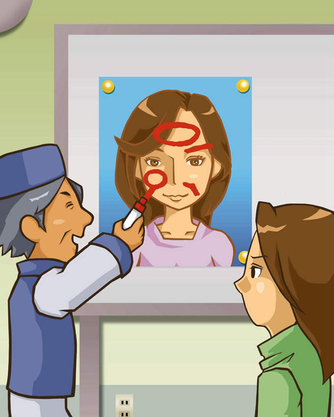 无人,两个人,站,笑,微笑,竖图,插画,室内,白天,侧面,数码,科技,握,写,阴影,网络,笔,墙,办公用品,高光,几何,计算机图形,拿,合成,图像,图画,拿着,注视,画像,墙壁,墙面,画,文具,白板,学习用品,观察,看,站着,卡通,可爱,握着,活泼,观看,文具用品,电脑合成图,数码合成图,察看,关注,术士,记录板,漫画,算命,记事板,签字笔,写实,具体,具象,占卜师,男人,男性,年轻男性,年轻女性,女人,女性,站立,半身,彩图