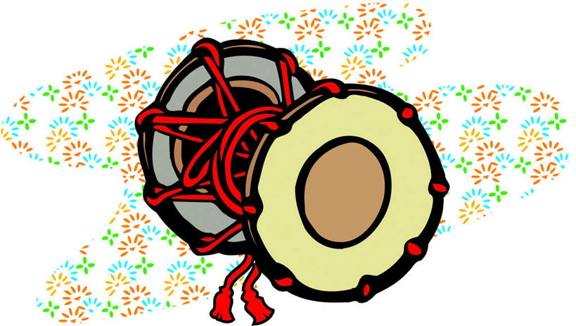 无人,横图,插画,室内,白天,白色背景,正面,数码,科技,阴影,网络,丝绸,丝带,缎带,乐器,高光,几何,计算机图形,音乐,合成,图画,绸带,画,两个,敲击,电脑合成图,数码合成图,漫画,写实,具体,具象,锣鼓,木版画,彩图