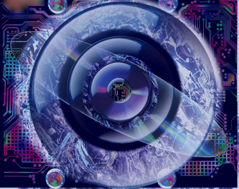 无人,横图,室内,白天,正面,数码,科技,许多,阴影,环绕,围绕,网络,电路板,电线,圆圈,高光,几何,计算机图形,合成,环抱,蓝色,芯片,电脑合成图,数码合成图,影碟机,写实,具体,具象,萦绕,DVD播放机,DVD影碟机,光盘存储器,数字多功能光盘,彩图