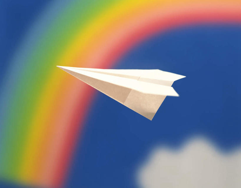 无人,横图,室内,特写,白天,正面,彩虹,飞机,静物,朦胧,模糊,艺术,折纸,纸艺,手工艺品,文化,一个,白色,白云,工艺品,单个,纸飞机,高雅,工艺折纸,自信心,品位,虹,虹桥,七彩虹,天虹,彩图