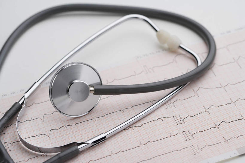 无人,横图,俯视,室内,特写,白天,静物,曲线,图表,心电图,一个,听诊器,单个,医疗设备,彩图,高角度拍摄