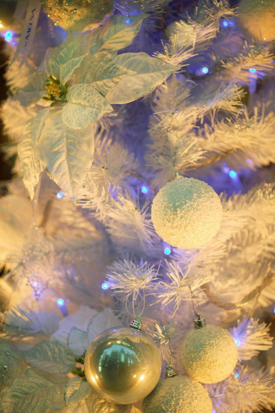 无人,竖图,室内,特写,夜晚,正面,夜景,圣诞节,节日,庆祝,装饰,挂饰,圣诞树,圣诞球,文化,球,一个,白色,庆典,球体,单个,纪念,华丽,修饰,点缀,衬托,美观,雅致,雅观,彩图