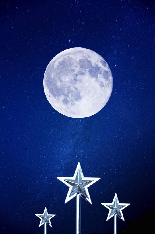 无人,竖图,插画,室内,白天,夜晚,正面,数码,科技,星空,夜景,阴影,蓝色背景,网络,月亮,星星,月光,高光,几何,计算机图形,合成,图画,画,三个,星形,明亮,电脑合成图,数码合成图,漫画,五角形,写实,具体,具象,皎洁,星夜,夜空,五角星,彩图