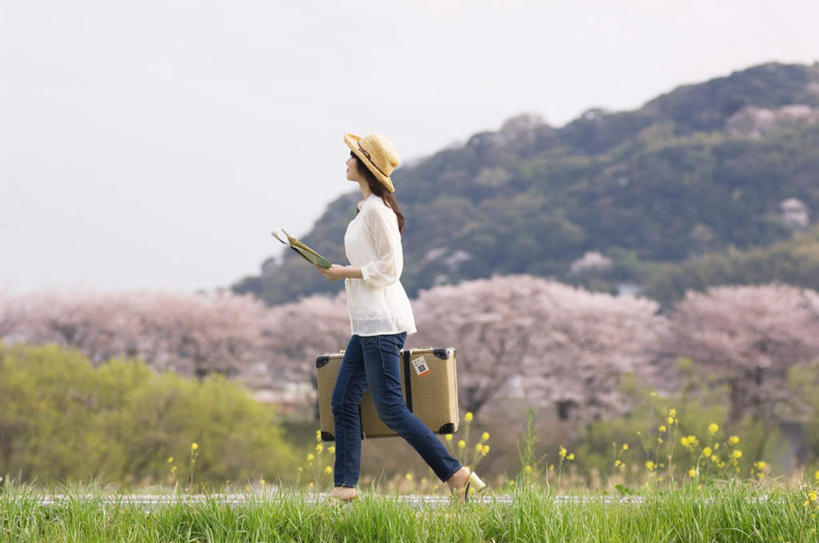 东方人,一个人,站,走,笑,微笑,露齿笑,横图,室外,白天,侧面,旅游,度假,草地,草坪,山,山脉,植物,樱花,帽子,亚洲,仅一个年轻女性,仅一个女性,仅一个人,阴影,服装,盛开,光线,拉杆箱,旅行箱,影子,山峰,云,云朵,山峦,花蕾,云彩,拎,注视,休闲装,黄种人,娱乐,草,花,花瓣,花朵,鲜花,树,树木,一个,衣服,粉色,蓝色,绿色,白色,白云,蓝天,天空,阳光,自然,行李箱,遮阳帽,箱子,群山,天,花苞,花蕊,观察,看,站着,享受,休闲,休闲服,放松,服饰,生长,单个,成长,观看,出差,察看,关注,仙樱花,福岛樱,青肤樱,一顶,年轻女性,女人,女性,亚洲人,荆桃,步行,散步,站立,走路,彩图,全身,旅行,拎着