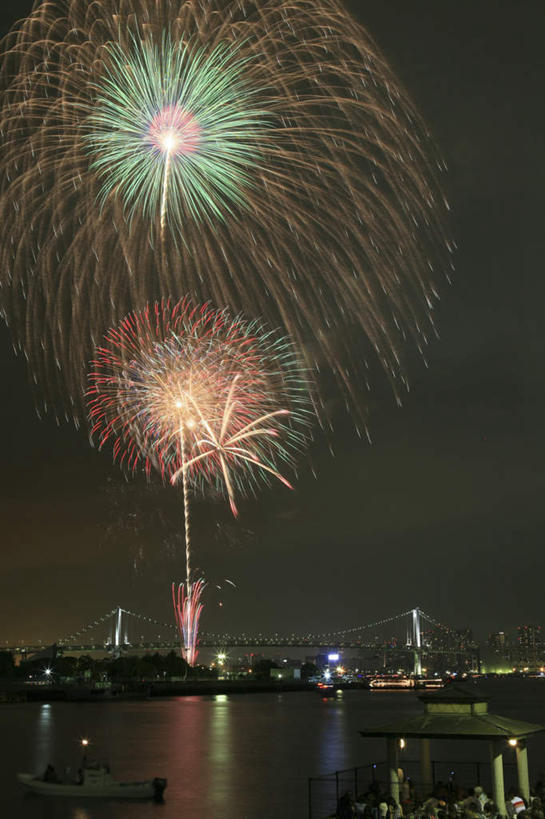 无人,竖图,彩色,室外,夜晚,仰视,度假,河流,美景,水,城市风光,城市,大桥,立交桥,轮船,桥梁,烟火,船,长野县,日本,亚洲,阴影,黑色背景,光线,光泽,影子,河水,景观,水流,高架,斜拉桥,桥,灯光,光芒,照射,扩散,娱乐,焰火,交通工具,发散,享受,休闲,闪耀,景色,放松,五颜六色,闪烁,载具,礼花,照耀,光辉,东亚,本州,本州岛,日本国,中部地方,长野,花炮,礼花炮,毫光,烟花,彩图,低角度拍摄
