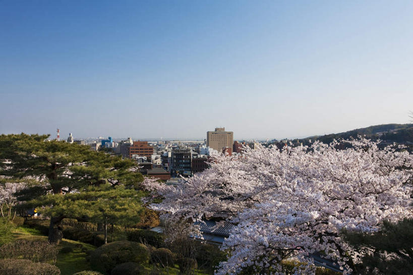 无人,高楼大厦,横图,俯视,室外,白天,旅游,度假,美景,山,山脉,树林,植物,城市风光,城市,大厦,建筑,摩天大楼,樱花,日本,亚洲,许多,阴影,光线,影子,景观,山峰,樱花树,山峦,娱乐,建设,树,树木,蓝色,绿色,蓝天,天空,阳光,自然,群山,天,享受,休闲,景色,放松,生长,晴朗,成长,自然风光,东亚,本州,万里无云,本州岛,日本国,石川,石川县,中部地方,仙樱花,福岛樱,青肤樱,晴空,晴空万里,荆桃,彩图,高角度拍摄,大楼,高层建筑,高楼,摩天楼