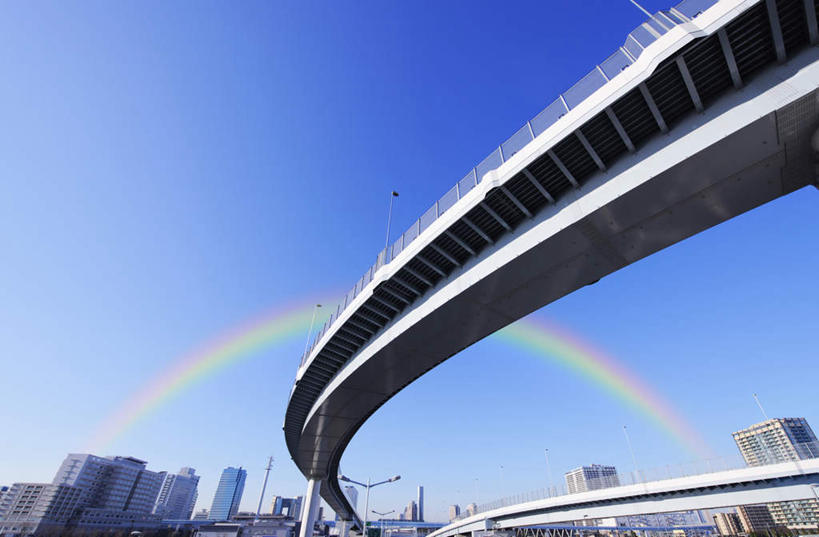 无人,高楼大厦,横图,室外,白天,仰视,旅游,度假,彩虹,美景,大桥,大厦,建筑,立交桥,摩天大楼,桥梁,东京,日本,亚洲,阴影,光线,影子,景观,高架,斜拉桥,桥,娱乐,蓝色,蓝天,天空,阳光,自然,天,享受,休闲,景色,放松,晴朗,自然风光,东亚,本州,万里无云,关东地方,本州岛,日本国,东京都,虹,虹桥,七彩虹,晴空,晴空万里,天虹,彩图,低角度拍摄,大楼,高层建筑,高楼,摩天楼