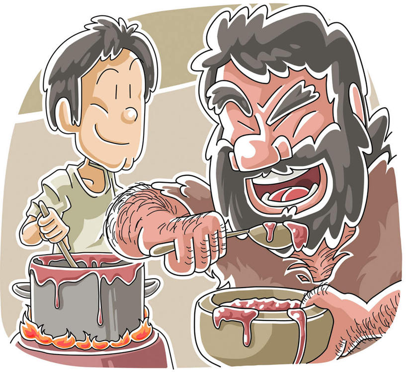 西方人,无人,两个人,站,吃,横图,插画,室内,白天,正面,烹饪,数码,科技,桌子,厨具,火,金属制品,欧洲,欧洲人,阴影,网络,金属,锅子,火焰,勺子,高光,几何,计算机图形,合成,图画,注视,锅,画,调羹,汤匙,碗,看,站着,眯眼,友好,眯,锅具,观看,电脑合成图,数码合成图,和睦,友爱,关注,漫画,饥饿,烹饪用具,写实,具体,具象,交情,男人,男性,年轻男性,白种人,烹调用具,嚼,烹调,食,站立,半身,彩图,高兴,开心