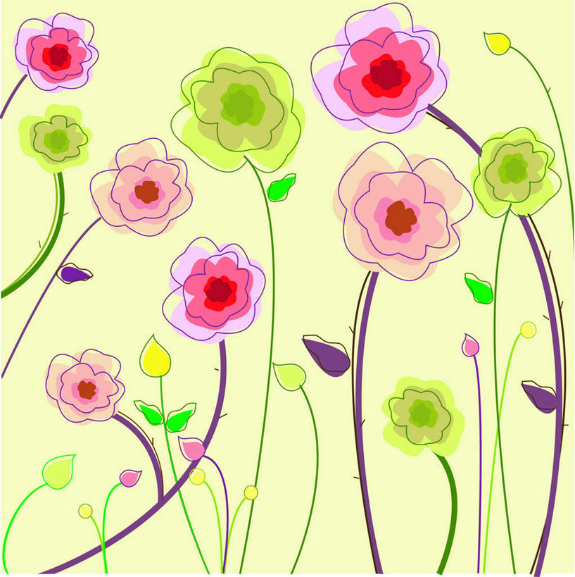 无人,横图,插画,室内,白天,正面,数码,科技,植物,叶子,许多,绿色背景,阴影,盛开,网络,绿叶,高光,几何,计算机图形,合成,图画,画,花,花瓣,花朵,花卉,鲜花,红色,花蕊,嫩叶,旅社,电脑合成图,数码合成图,漫画,写实,具体,具象,叶,叶片,彩图