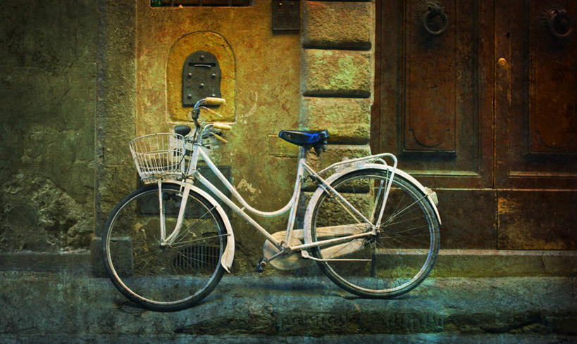 无人,横图,室外,特写,白天,正面,门,道路,路,自行车,一辆,停靠,小路,交通,车,脚踏车,门框,交通工具,载具,彩图