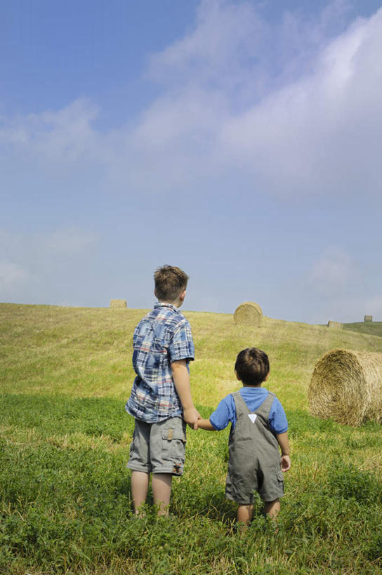 西方人,儿童,两个人,站,竖图,室外,白天,纯洁,草地,草坪,植物,欧洲,欧洲人,阴影,服装,光线,影子,云,云朵,干草,云彩,休闲装,草,小孩,背面,衣服,蓝色,绿色,白云,蓝天,天空,阳光,草垛,天,牵手,站着,休闲,休闲服,可爱,童年,童趣,服饰,晴朗,童真,烂漫,无邪,干草垛,天真,男孩,男人,男性,白种人,晴空,站立,半身,彩图,男生