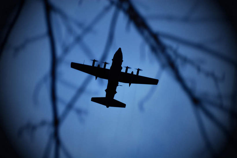 无人,横图,室外,夜晚,仰视,植物,飞机,美国,飞翔,飞行,枝条,翱翔,飞,树,树木,树枝,蓝色,蓝天,天空,天,运输,空军,晴朗,直升机,战斗机,北美,北美洲,美洲,军用机,大力神运输机,运输机,美军,军用战斗机,万里无云,C-130大力神运输机,北亚美利加洲,亚美利加洲,虬枝,枝杈,晴空,晴空万里,彩图,低角度拍摄