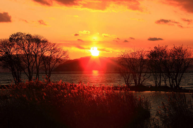 无人,横图,室外,白天,正面,旅游,度假,草地,草坪,美景,日落,山,山脉,太阳,植物,日本,亚洲,景观,山峰,晚霞,霞光,云,云朵,落日,山峦,云彩,娱乐,草,树,树木,绿色,白云,自然,黄昏,群山,享受,休闲,景色,彩霞,放松,生长,成长,自然风光,东亚,本州,本州岛,日本国,近畿地方,近畿,滋贺,滋贺县,琵琶湖,夕照,薄暮,夕阳,彩图,镜头光晕,透镜闪耀,眩光,傍晚,斜阳