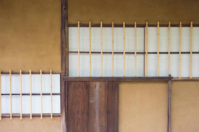 无人,家,木屋,横图,室外,白天,正面,门,拉门,木制,墙,移门,墙壁,墙面,住宅,木制品,障子,纸门,彩图,茅舍,茅屋,棚屋,小木屋,小屋