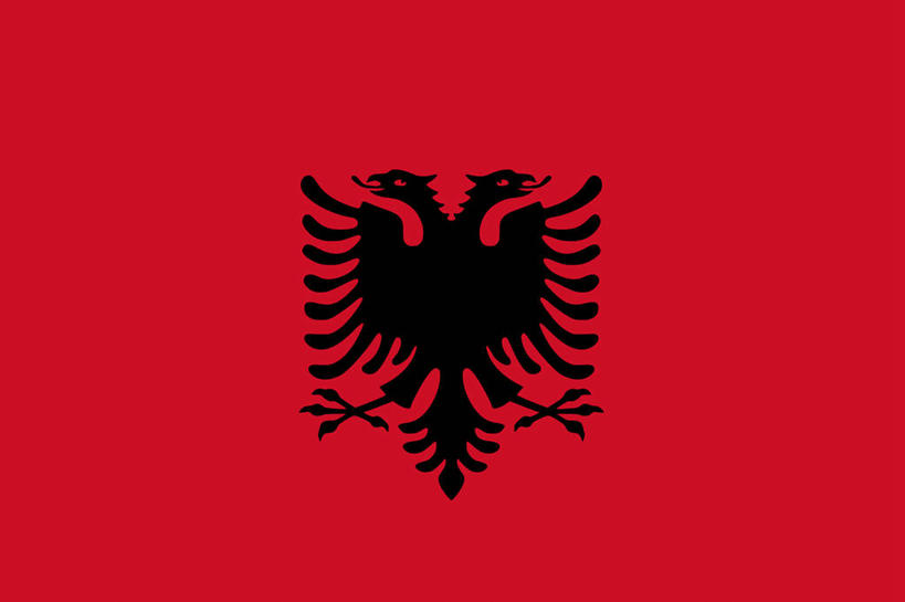 无人,横图,室内,特写,白天,正面,鸟,野生动物,鹰,静物,旗帜,国旗,一面,鸟类,红色,黑色,动物,凶猛,雄鹰,鸢,残暴,凶残,旗,老鹰,彩图,阿尔巴尼亚国旗